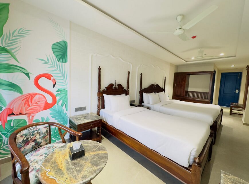 Superior Triple Room stylish décor at Nirvana Boutique Hotel Ujjain